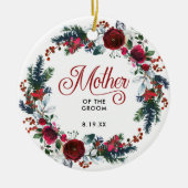 Moeder van gepersonaliseerde boomgaard Holly Wreat Keramisch Ornament (Voorkant)