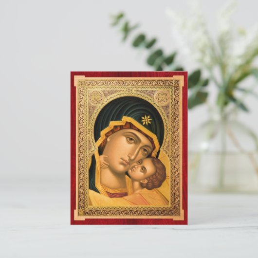 Moeder van God Glykophilousa - Icon-kaart Briefkaart (Staand voorkant)