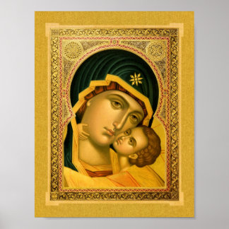 Moeder van God Glykophilousa - Icon Poster