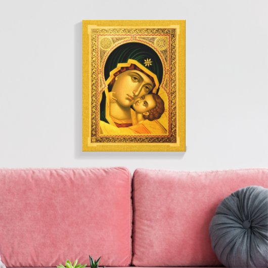 Moeder van God Glykophilousa -Icoon op doek Print (Insitu (Woonkamer))