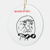 Moeder van God Rage Face Comic Meme Keramisch Ornament (Links)