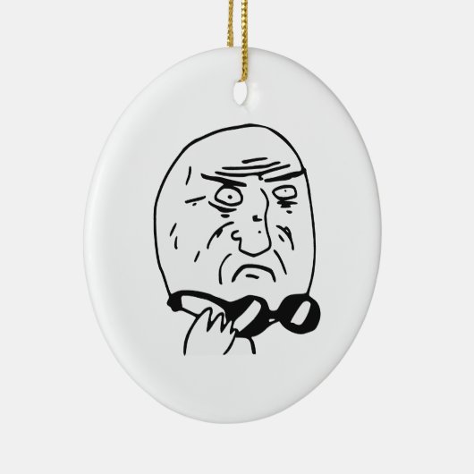 Moeder van God Rage Face Comic Meme Keramisch Ornament (Rechts)