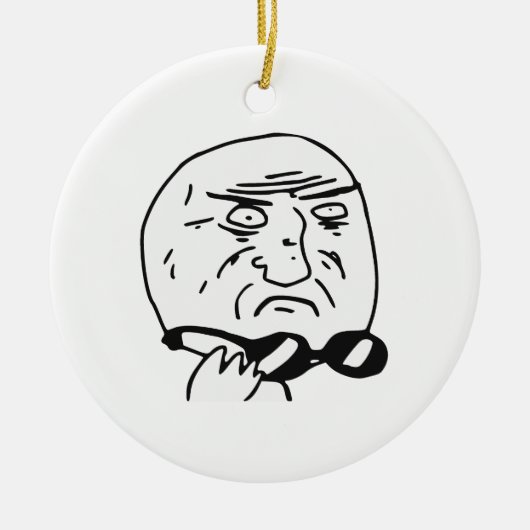 Moeder van God Rage Face Comic Meme Keramisch Ornament (Voorkant)