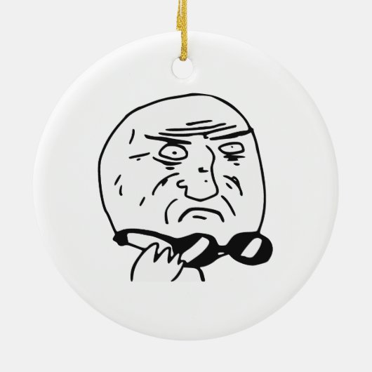 Moeder van God Rage Face Comic Meme Keramisch Ornament (Achterkant)