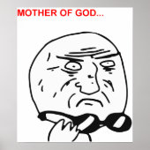 Moeder van God Rage Face Comic Meme Poster (Voorkant)