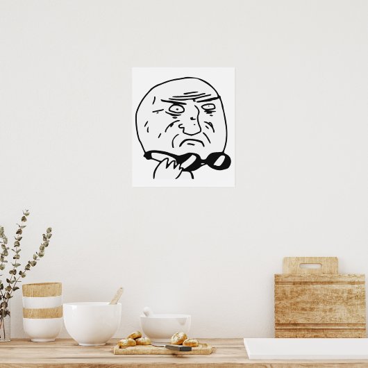 Moeder van God Rage Face Comic Meme Poster (Keuken)