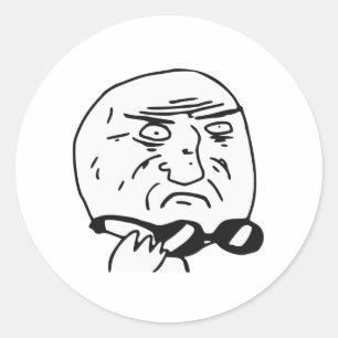 Moeder van God Rage Face Comic Meme Ronde Sticker