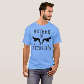 Moeder van Greyhounds Moeder Schattige Hondenmeisj T-shirt (Voorkant volledig)
