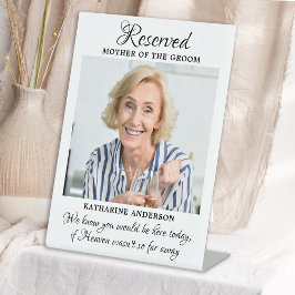 Moeder van Groom Foto Heaven Memorial Wedding Reclamebord Met Voetstuk