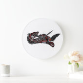 Moeder van Haida, Otter en Baby Otter Native Art Grote Klok (Huis)