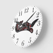 Moeder van Haida, Otter en Baby Otter Native Art Ronde Klok (Hoek)