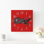 Moeder van Haida, Otter en Baby Otter Native Art Vierkante Klok (Huis)