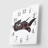 Moeder van Haida, Otter en Baby Otter Native Art Vierkante Klok (Hoek)