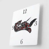 Moeder van Haida, Otter en Baby Otter Native Art Vierkante Klok (Hoek)