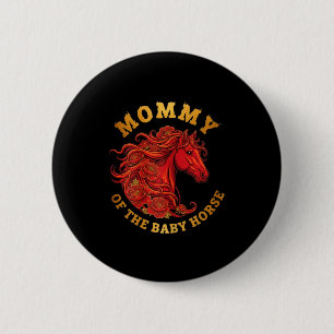 Moeder van het baby paard Chinees nieuwjaar 2026 v Ronde Button 5,7 Cm
