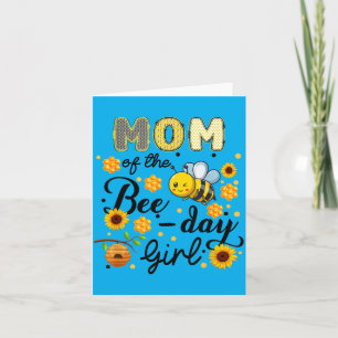Moeder van het Bee-Day-meisje Funny Bee-verjaardag Kaart