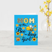 Moeder van het Bee-Day-meisje Funny Bee-verjaardag Kaart (Gele Bloem)
