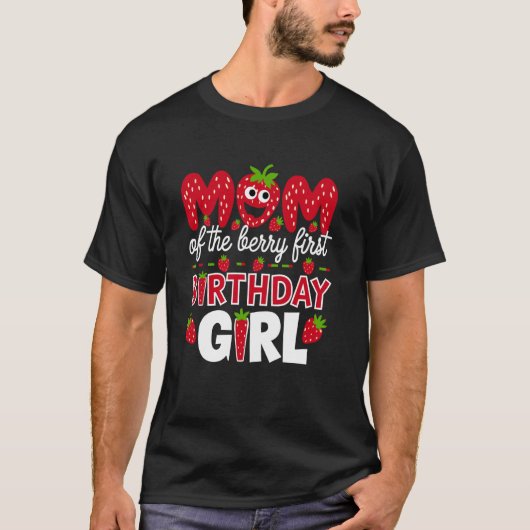 Moeder van het bessen eerste verjaardagsmeisje aar t-shirt (Voorkant)