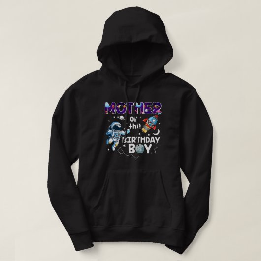 Moeder van het 'Birthday Astronaut Boy Space'-them Hoodie (Design voorkant)