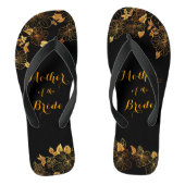 Moeder van het Bride Black & Gold Foliage Pattern Teenslippers (Voetbed)