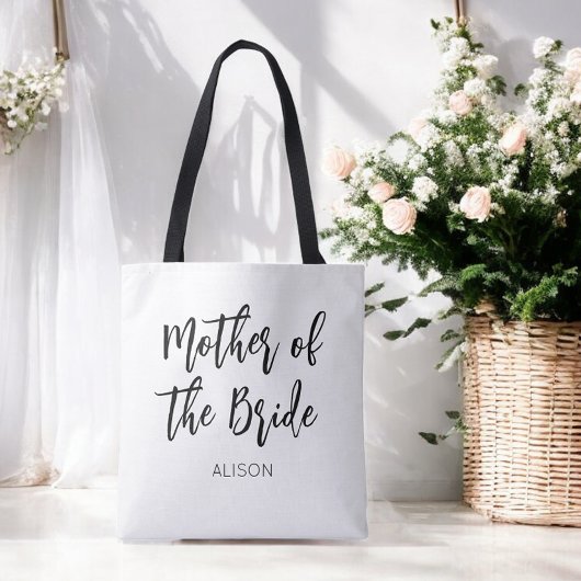 Moeder van het Bride Black White Wedding Tote Bag