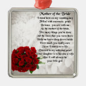 Moeder van het Bride-gedicht - Rode rozen Metalen Ornament (Voorkant)