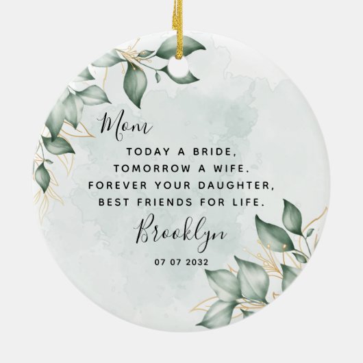 Moeder van het Bride Keepomwille Ceramic Ornament (Achterkant)