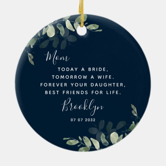 Moeder van het Bride Keepomwille Ceramic Ornament (Achterkant)