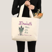 Moeder van het Bride Peacock Blauwgroen Paars Grote Tote Bag (Voorkant (product))