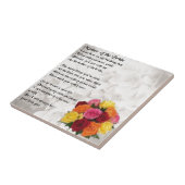 Moeder van het Bride Poem - Bloemen Tegeltje (Zijkant)