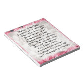 Moeder van het Bride Poem - Roze Floral Design Notitieblok (Schuin)