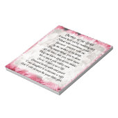 Moeder van het Bride Poem - Roze Floral Design Notitieblok (Linkerzijde)