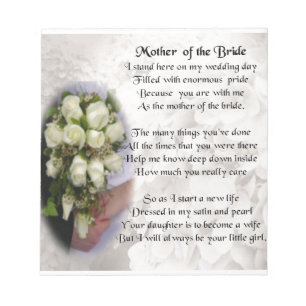 Moeder van het Bride Poem - Wedding Bouquet 2 Notitieblok