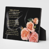 Moeder van het bruidgedicht - Roze bloemen Fotoplaat (Zijkant)