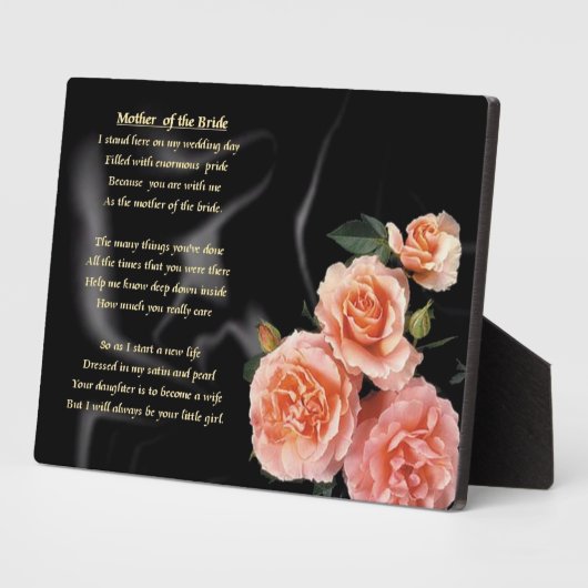 Moeder van het bruidgedicht - Roze bloemen Fotoplaat (Zijkant)