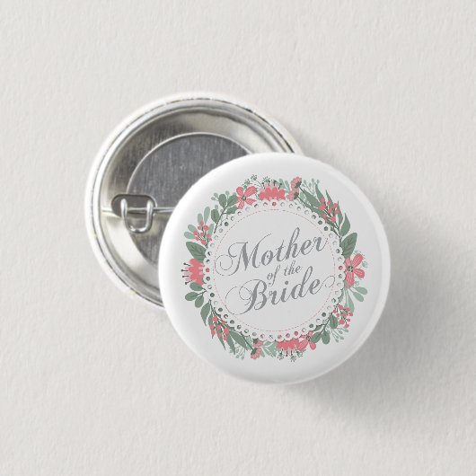 Moeder van het bruidshuwelijk | Pin-Button Ronde Button 3,2 Cm (Voorkant /achterkant)
