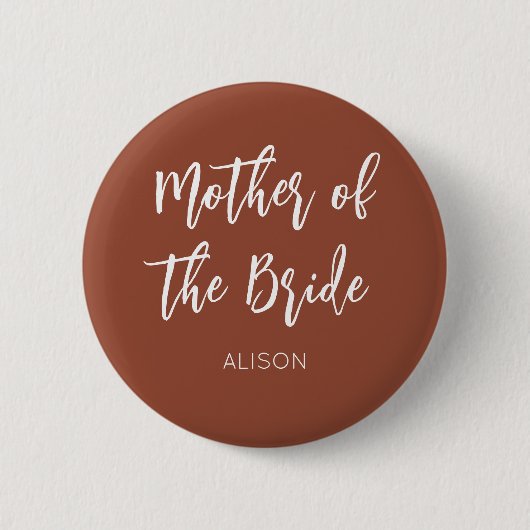 Moeder van het bruine bruinbruidshuwelijk ronde button 5,7 cm (Voorkant)