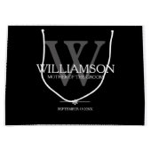 Moeder van het bruinhuwelijk Gift Monogram Elegant Groot Cadeauzakje (Voorkant)