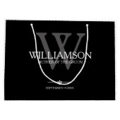 Moeder van het bruinhuwelijk Gift Monogram Elegant Groot Cadeauzakje (Achterkant)