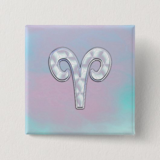 Moeder van het dierentuin van Pearl Aries Vierkante Button 5,1 Cm (Voorkant)