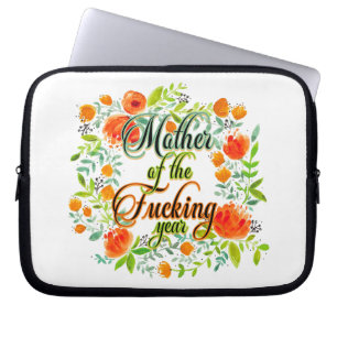 Moeder van het F*kookjaar Wilde bloemen Mam Laptop Sleeve