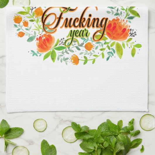 Moeder van het F*kookjaar Wilde bloemen Mam Theedoek (Gevouwen)