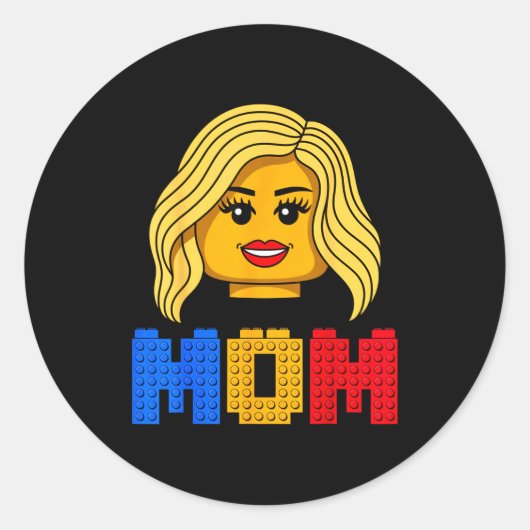 Moeder van het gezin hoofd bouwer het bouwen van b ronde sticker (Voorkant)