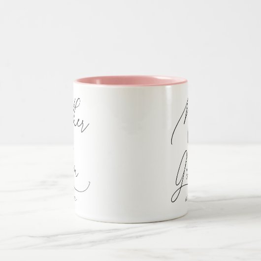 Moeder van het grafische script van de room tweekleurige koffiemok (Center)