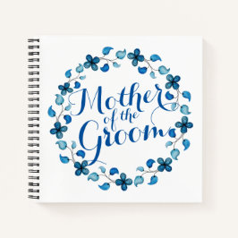 Moeder van het Groom Blue Floral Wedding Notebook Notitieboek