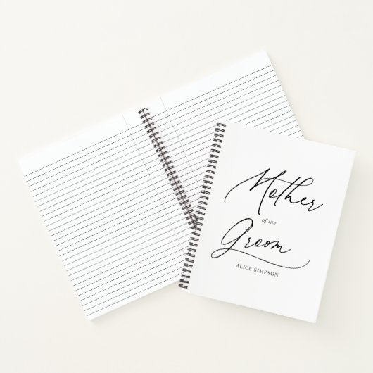 Moeder van het Groom Chic Script-Notitieboek Notitieboek (Binnen)