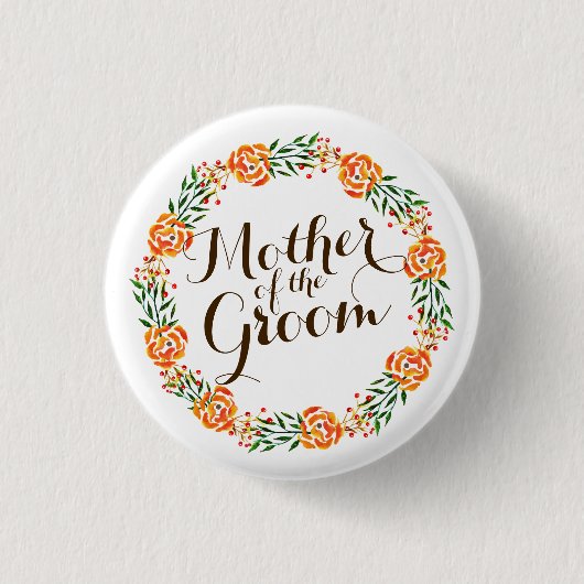 Moeder van het Groom Elegant Wedding | Pin-Button Ronde Button 3,2 Cm (Voorkant)