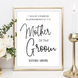 Moeder van het Groom Memorial Reserved Seat Weddin Poster
