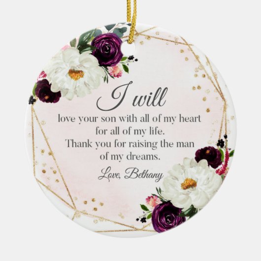 Moeder van het Groom Ornament Moeder-in-Wet Gift (Voorkant)