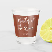 Moeder van het Groom Terracotta Wedding Shot glass Shot Glas (Voorkant)